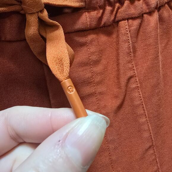 Lululemon Bowline mens burnt orange rust pants large pockets elastic waist - Picture 4 of 12